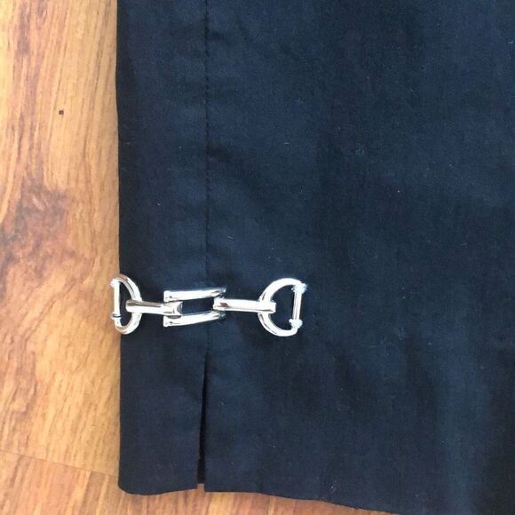 Equestrian black, snaffle bit detail, Horsebit pants, size small - Picture 2 of 4